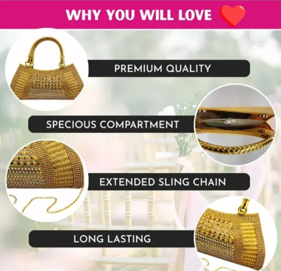 Luxury Golden Hand Purse for women