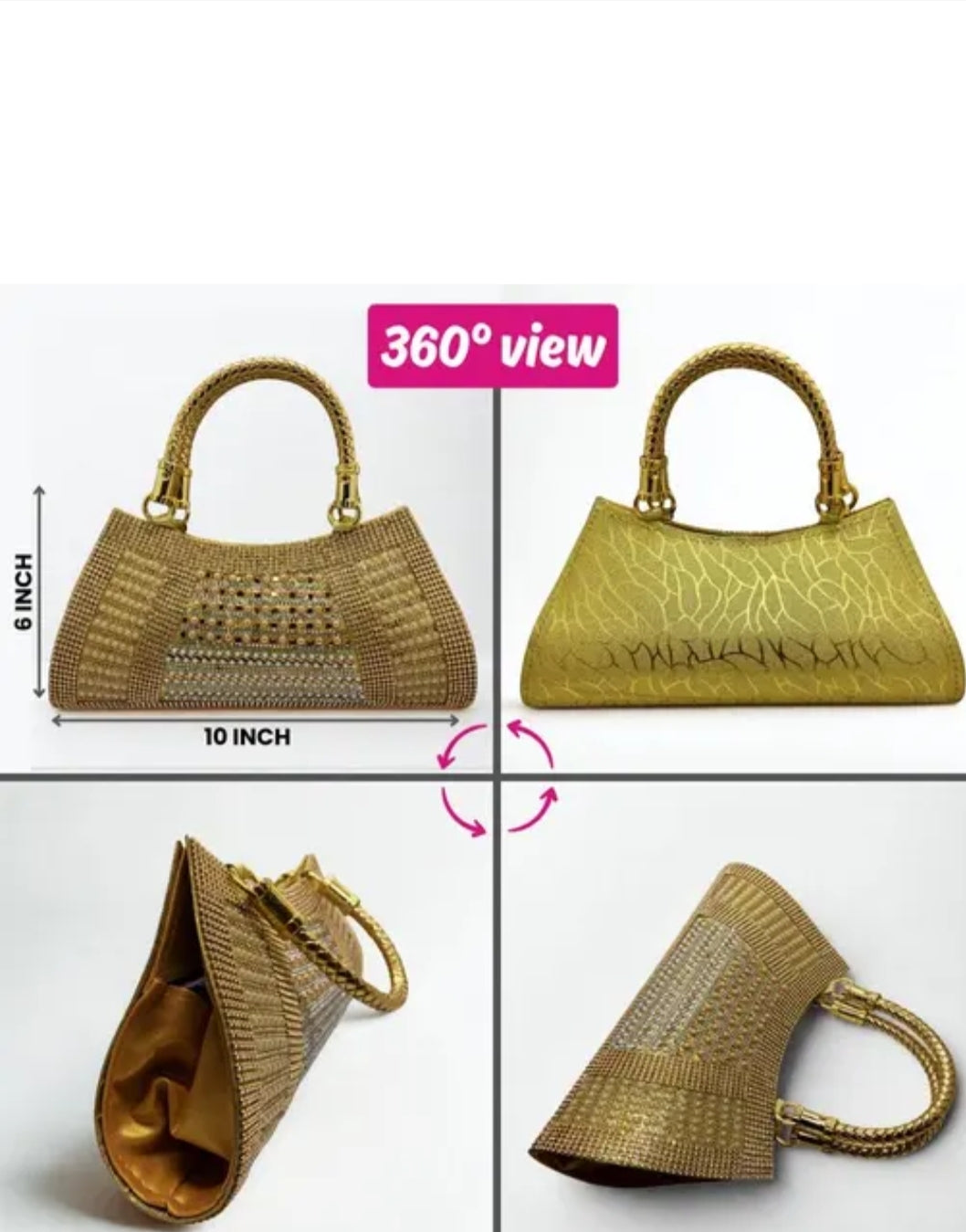 Luxury Golden Hand Purse for women