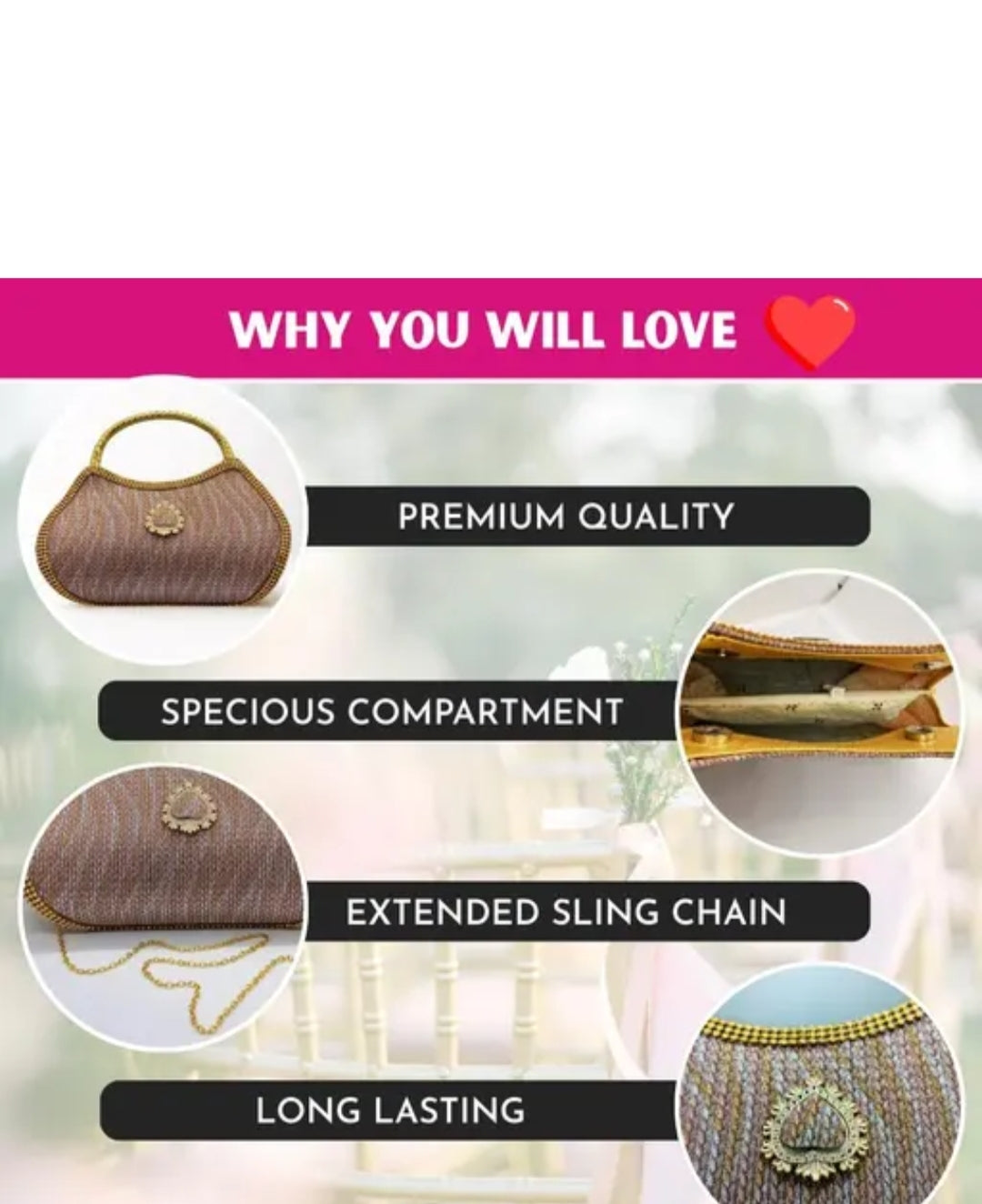 Designer Wedding Clutch Purse for women and Girls